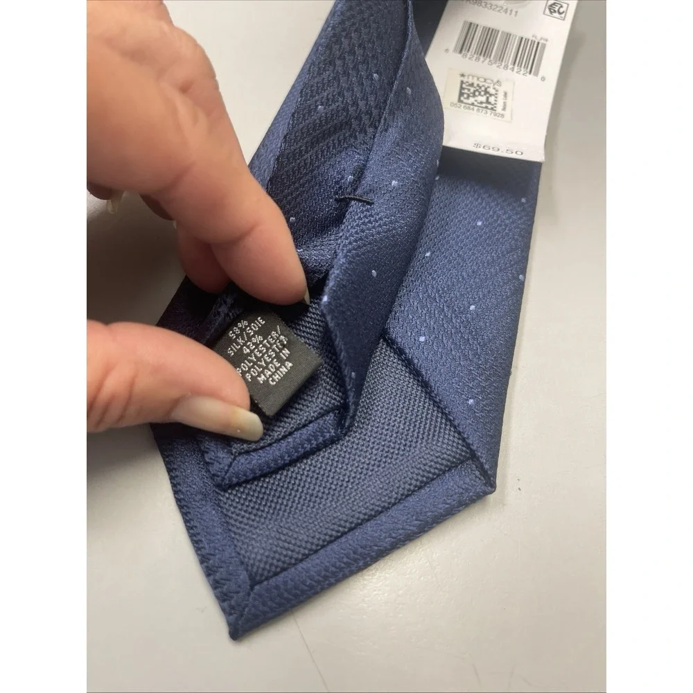 MICHAEL KORS Men's Silk Blend‎ Tie ~ Navy Blue ~ Mira Dot ~ NEW MSRP $69.50
